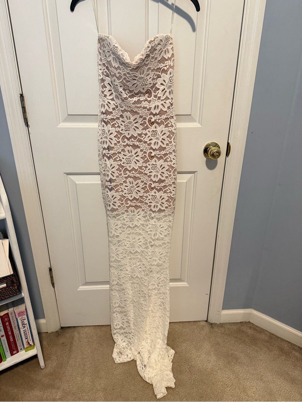 Nookie Romance Gown- Strapless White Lace Maxi Dress
